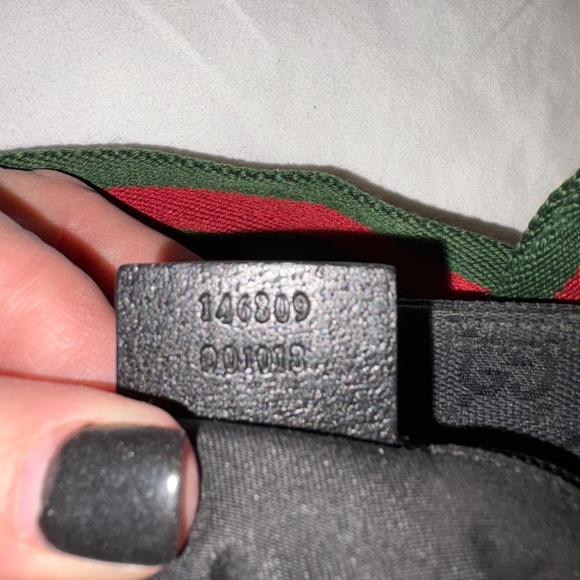 Gucci Pre-owned Gg Shelly Line Cross Body Shoulder Bag In Black, Red, Green - Picture 7 of 16